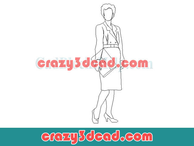 Business girl character cad blocks